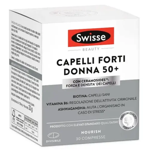 Swisse Capelli Forti Donna 50+ Integratore per Capelli 30 Compresse